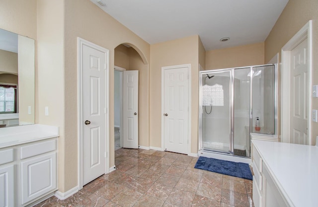 11704 Shoal Lndg, Pearland, TX 77584 - bathroom featuring vanity and a shower stall