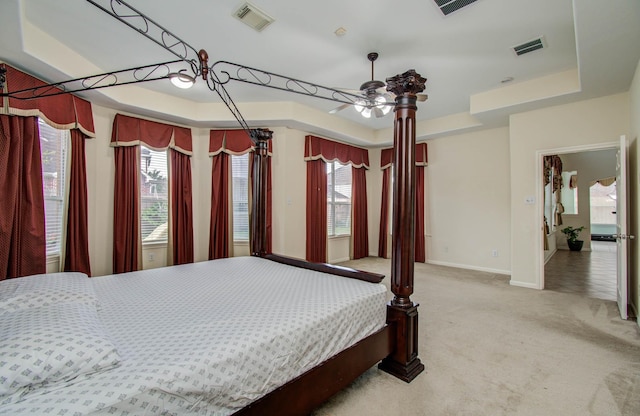 11704 Shoal Lndg, Pearland, TX 77584 - bedroom with a tray ceiling and light colored carpet