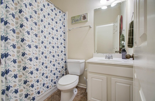 11704 Shoal Lndg, Pearland, TX 77584 - full bath featuring vanity, tile patterned flooring, and a shower with curtain