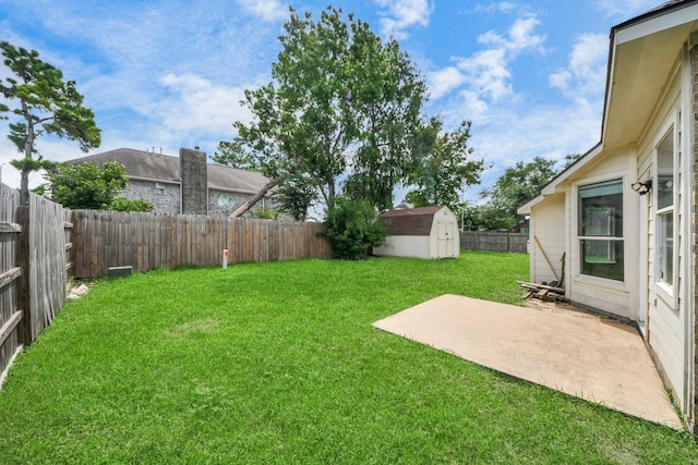 6902 Sterling Meadow Dr, Katy, TX 77449 - fenced backyard with a storage shed and a patio