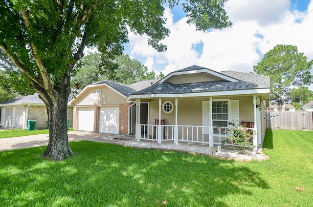 4318 Glen Avon Dr, Pasadena, TX 77505 - view of front of home featuring covered porch, concrete driveway, a garage, and a shingled roof