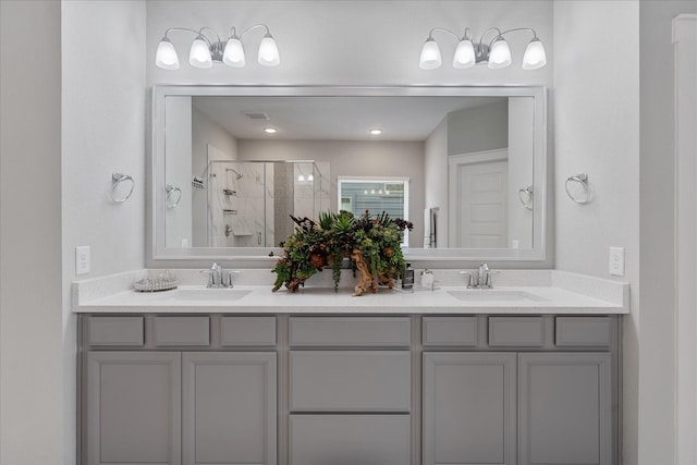 18635 Parkland Square Pl, Cypress, TX 77433 - bathroom with a shower stall and double vanity