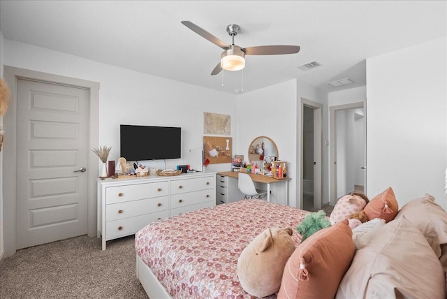 6214 Bois D Arc St, League City, TX 77573 - bedroom with carpet floors and ceiling fan