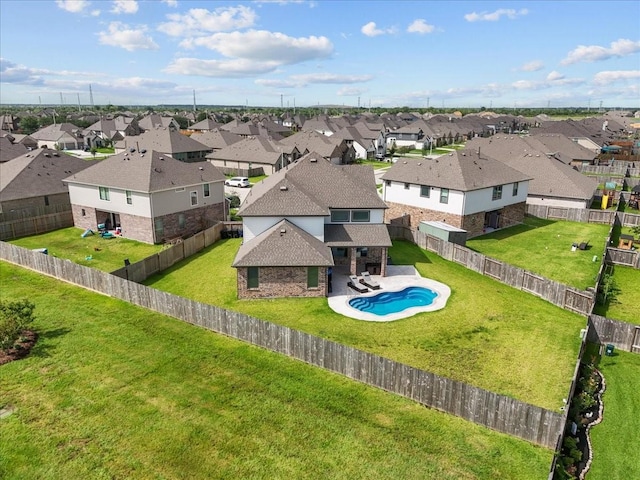 6214 Bois D Arc St, League City, TX 77573 - aerial view of residential area featuring a pool area