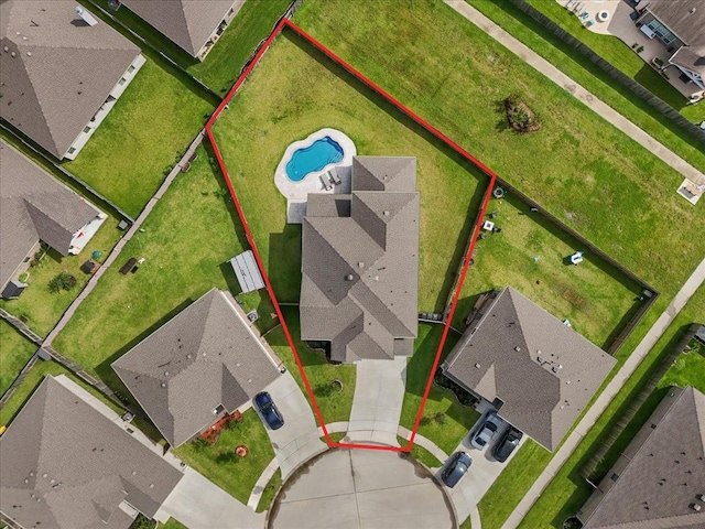 6214 Bois D Arc St, League City, TX 77573 - aerial view of property and surrounding area featuring property boundaries highlighted