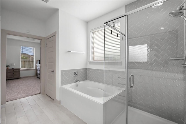 6214 Bois D Arc St, League City, TX 77573 - bathroom with a bath and a stall shower