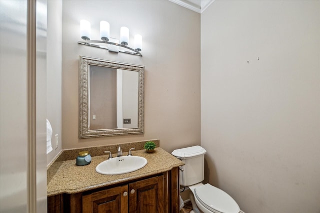 6 Kings Lake Estates Blvd, Kingwood, TX 77346 - half bathroom featuring vanity and ornamental molding