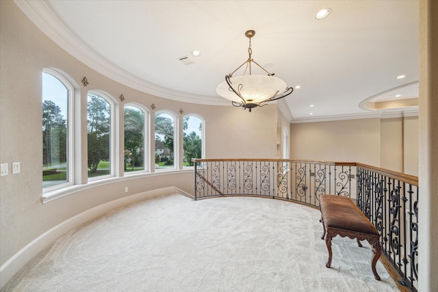 6 Kings Lake Estates Blvd, Kingwood, TX 77346 - unfurnished room with crown molding, carpet flooring, and recessed lighting