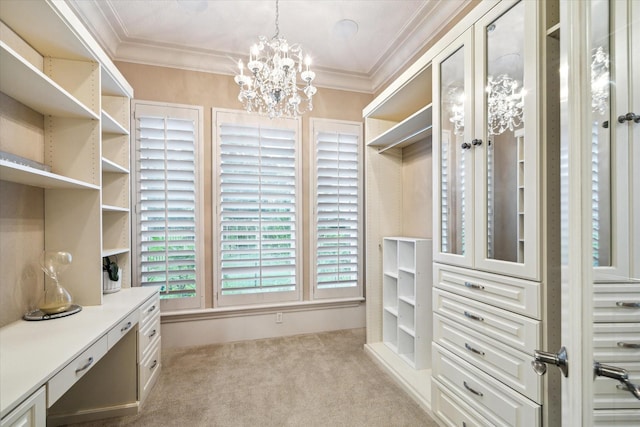 6 Kings Lake Estates Blvd, Kingwood, TX 77346 - walk in closet with carpet floors and a chandelier