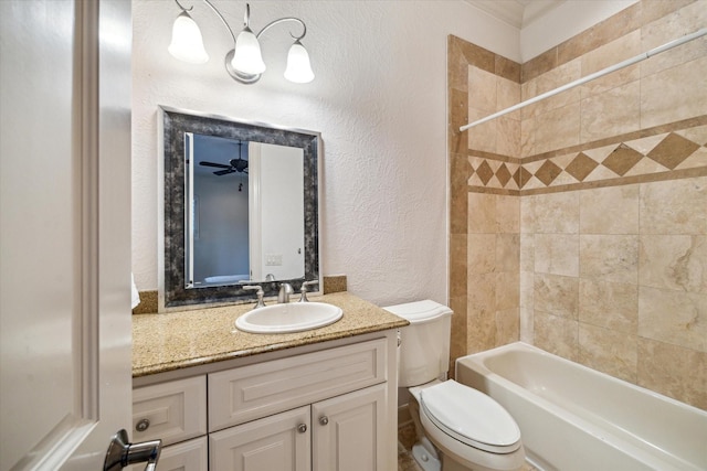 6 Kings Lake Estates Blvd, Kingwood, TX 77346 - full bathroom with a textured wall, vanity, and bathtub / shower combination