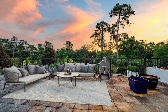 6 Kings Lake Estates Blvd, Kingwood, TX 77346 - view of patio featuring an outdoor living space and view of wooded area