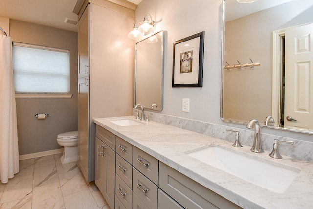 327 Cinnamon Oak Ln, Houston, TX 77079 - full bath featuring marble finish floors and double vanity