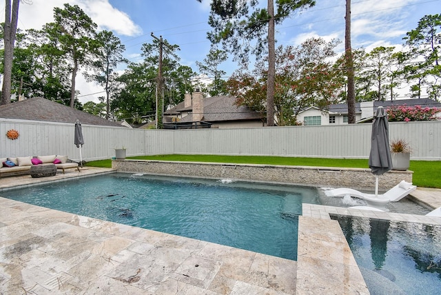 327 Cinnamon Oak Ln, Houston, TX 77079 - view of pool featuring a fenced backyard and a patio area