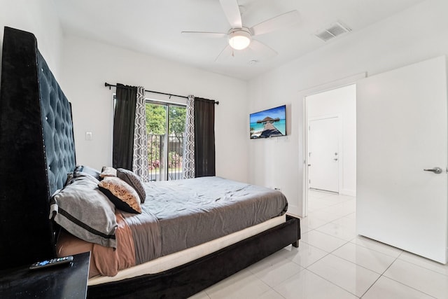 2209 Bastrop St, Houston, TX 77003 - bedroom featuring light tile patterned flooring and ceiling fan