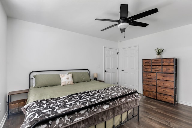 605 Waco St, Dayton, TX 77535 - bedroom featuring wood finished floors and a ceiling fan