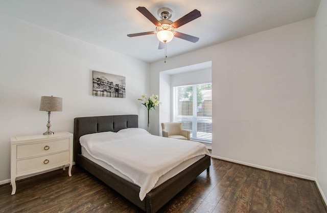 11711 Memorial Dr Unit 635, Houston, TX 77024 - bedroom featuring wood finished floors and ceiling fan