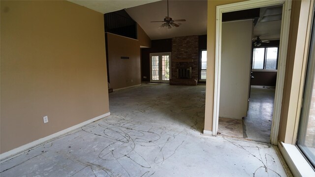 6303 Greenway Forest Ln, Houston, TX 77088 - spare room featuring ceiling fan, plenty of natural light, and high vaulted ceiling