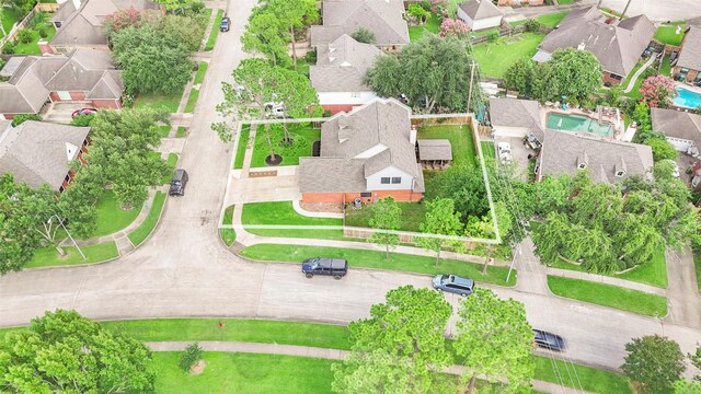 902 Mulberry Ridge Way, Houston, TX 77062 - aerial perspective of suburban area featuring property boundaries highlighted