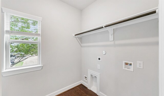 2016 Windsor Meadow Trce, Houston, TX 77051 - laundry area with electric dryer hookup, hookup for a washing machine, and dark wood finished floors