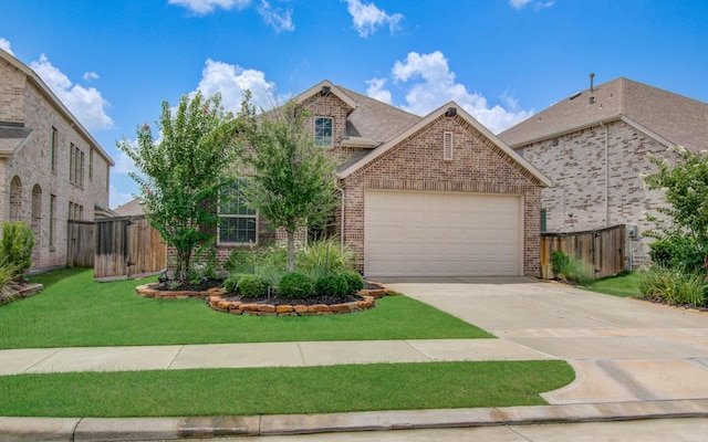 15023 Eves Necklace Ct, Cypress, TX 77433 - view of front facade with brick siding, concrete driveway, a garage, and a gate
