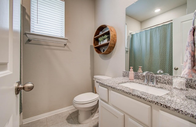 15023 Eves Necklace Ct, Cypress, TX 77433 - bathroom featuring vanity, tile patterned flooring, and curtained shower