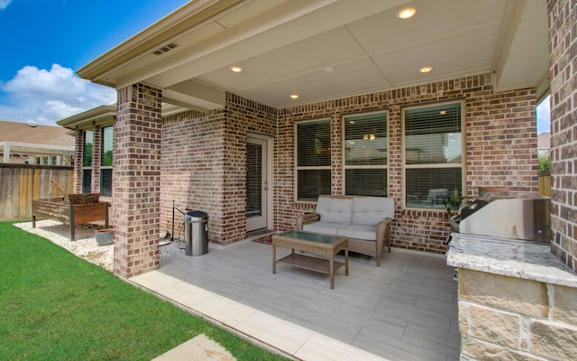15023 Eves Necklace Ct, Cypress, TX 77433 - view of patio featuring area for grilling and outdoor lounge area