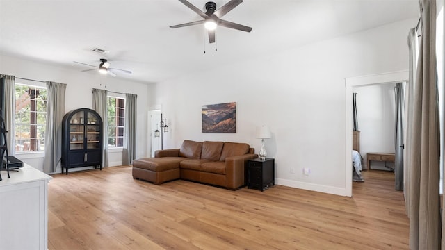 27938 Deer Run St, Montgomery, TX 77356 - living area featuring ceiling fan and light wood-type flooring