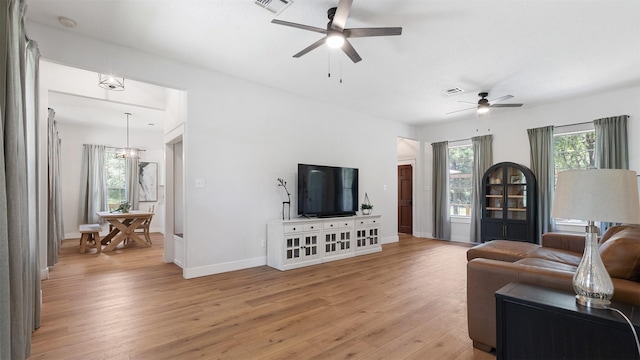 27938 Deer Run St, Montgomery, TX 77356 - living area featuring ceiling fan and light wood finished floors