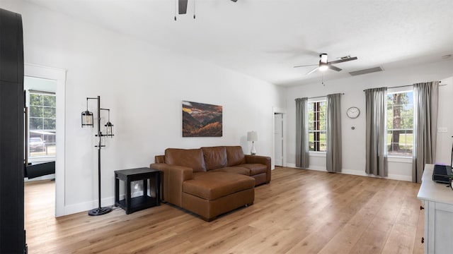 27938 Deer Run St, Montgomery, TX 77356 - living room with ceiling fan and light wood-style floors