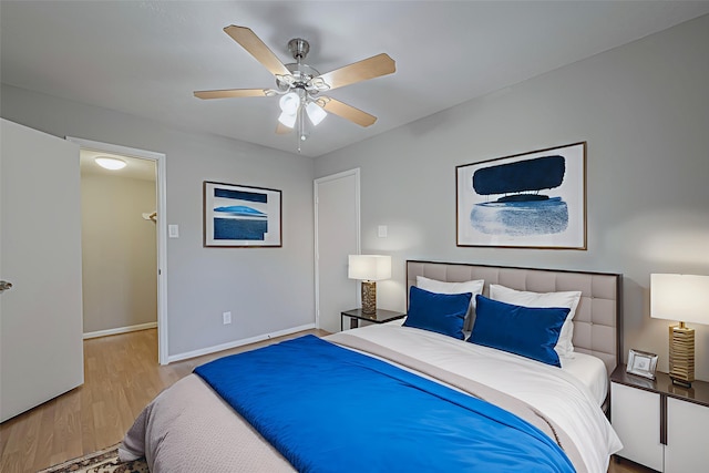 1101 Saulnier St, Houston, TX 77019 - bedroom featuring wood finished floors and a ceiling fan