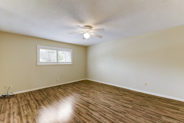 14436 Misty Meadow Ln, Houston, TX 77079 - empty room with wood finished floors, a ceiling fan, and a textured ceiling