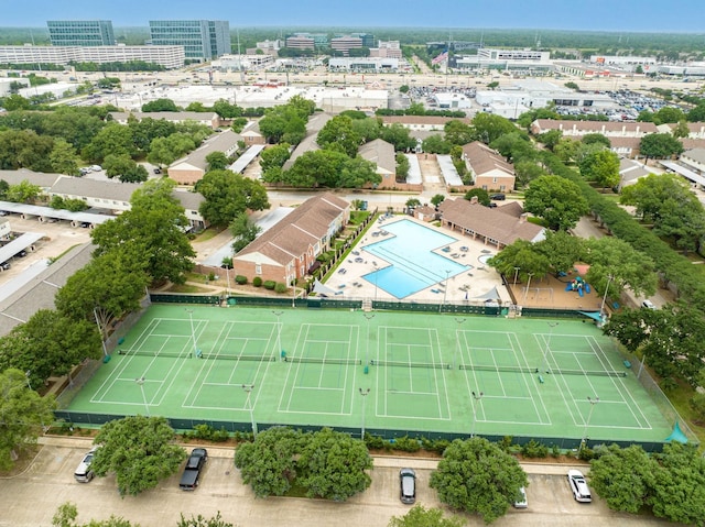14436 Misty Meadow Ln, Houston, TX 77079 - aerial view of a pool area