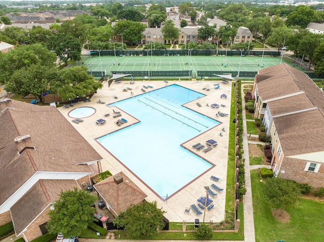 14436 Misty Meadow Ln, Houston, TX 77079 - aerial view of a pool area