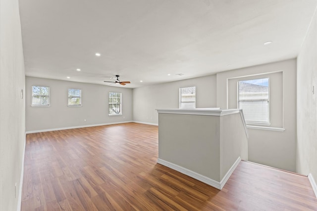 7347 Liberty Ridge Ln, Houston, TX 77049 - spare room with wood finished floors, recessed lighting, and ceiling fan
