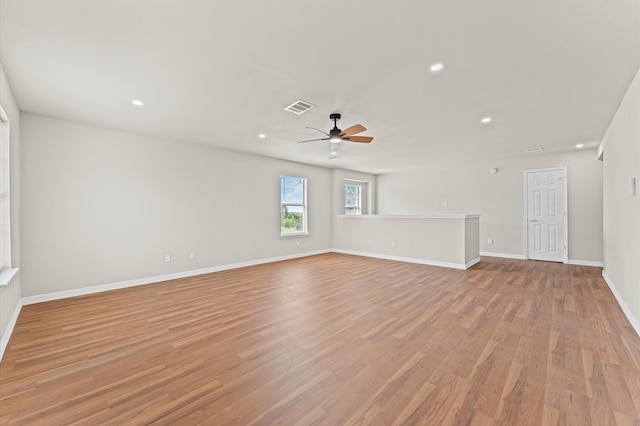 7347 Liberty Ridge Ln, Houston, TX 77049 - unfurnished room with ceiling fan, recessed lighting, and light wood-style floors