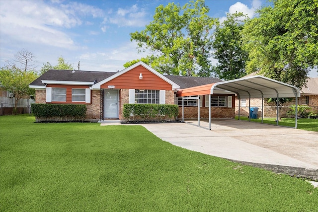 3006 Hartwick Rd, Houston, TX 77093 - ranch-style house featuring a detached carport, brick siding, and driveway