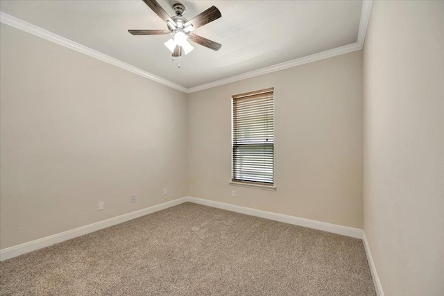 716 Saturnia Ln, League City, TX 77573 - spare room featuring ornamental molding, light carpet, and a ceiling fan