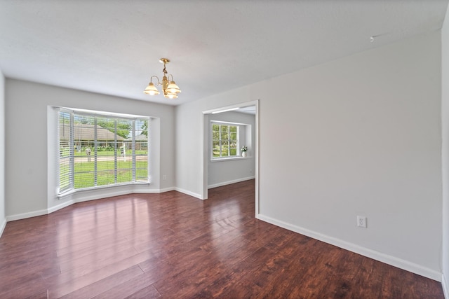 11826 Bandlon Dr, Houston, TX 77072 - empty room featuring a chandelier and wood finished floors