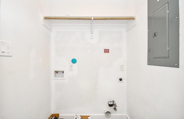 8310 Parnell St, Houston, TX 77051 - washroom with gas dryer hookup, electric panel, washer hookup, and electric dryer hookup