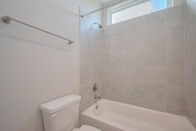 915 Lakeland Cir, Rosharon, TX 77583 - bathroom featuring toilet and shower / washtub combination