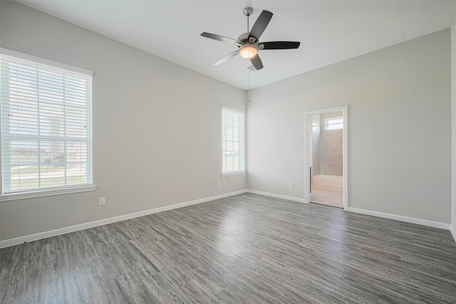 915 Lakeland Cir, Rosharon, TX 77583 - unfurnished room with wood finished floors and a ceiling fan