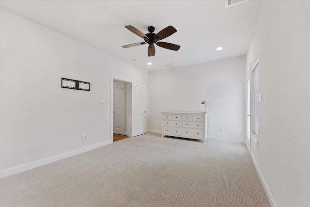 1211 Bonner St, Houston, TX 77007 - unfurnished bedroom with carpet flooring, recessed lighting, and a ceiling fan