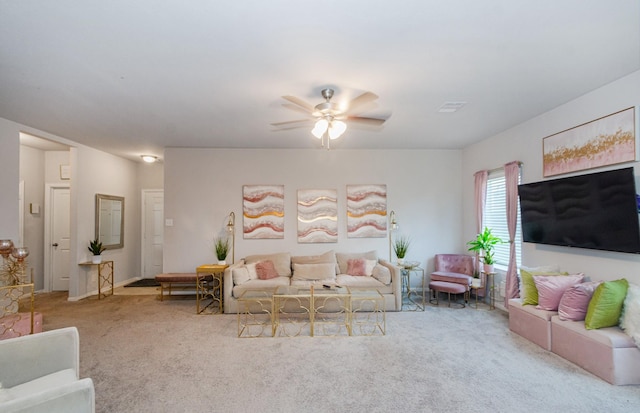 4430 Misty Woods Trl, Richmond, TX 77469 - living area featuring carpet and a ceiling fan