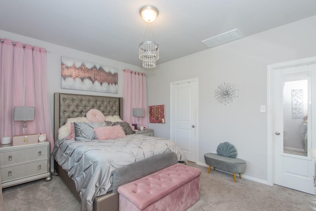 4430 Misty Woods Trl, Richmond, TX 77469 - carpeted bedroom with a chandelier and baseboards