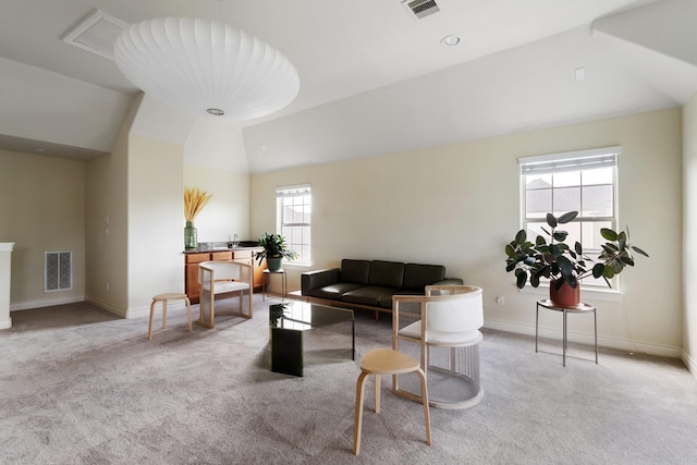 9103 Creekstone Lake Dr, Houston, TX 77054 - carpeted living area featuring lofted ceiling and baseboards
