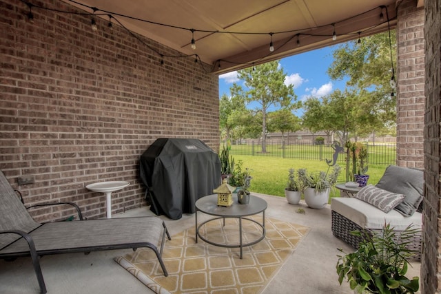 3215 W Trail Dr, Pearland, TX 77584 - view of patio / terrace with a grill