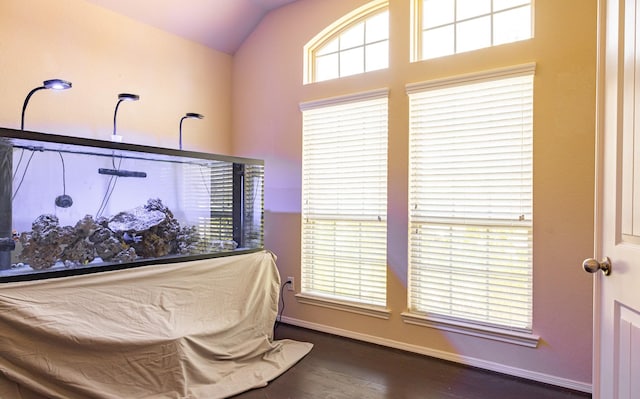 4407 Crosley Field Dr, Spring, TX 77389 - bedroom featuring wood finished floors and lofted ceiling
