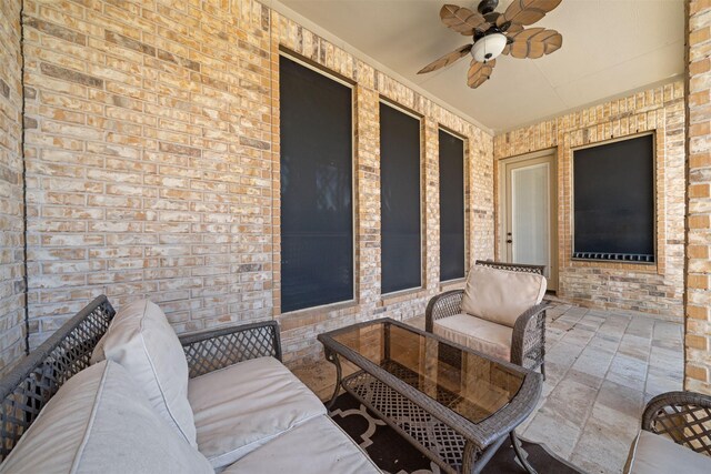 4314 Walden Terrace Ln, Humble, TX 77396 - view of patio / terrace featuring an outdoor living space and a ceiling fan