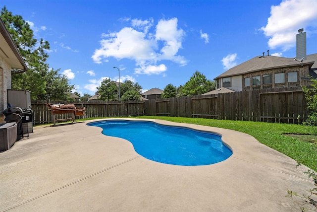 4314 Walden Terrace Ln, Humble, TX 77396 - view of swimming pool with a patio area and a fenced backyard