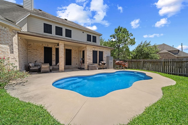 4314 Walden Terrace Ln, Humble, TX 77396 - view of swimming pool with a patio area and a fenced backyard